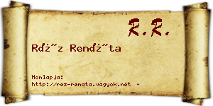 Réz Renáta névjegykártya