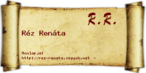 Réz Renáta névjegykártya